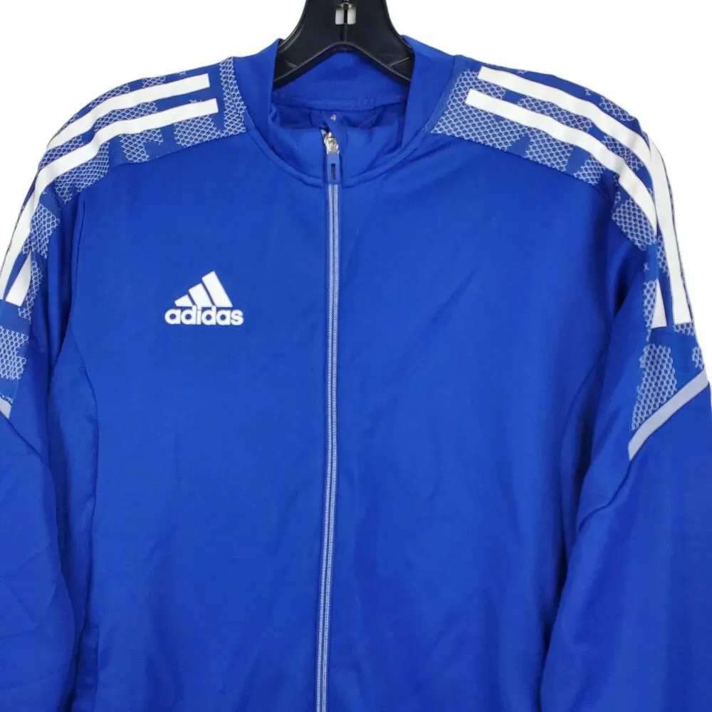 ADIDAS Jacket CONDIVO 21 Mens Small Blue Full Zip Soccer Activewear PRIMEBLUE